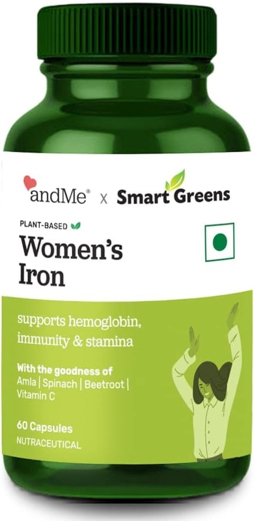 Železo dodatek za ženske s 100% železa, vitamina C, folno kislino in vitaminom B12 za hemoglobin, Boost, Stamina & Energija, in imuniteto - 60 Veg tablete