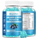 Biotin Gummies 15000mcg s kologenom za odrasle ženske in moške - las, kože in nohte Gummies z Biotin - Kolagen za ženske - Vegan, Non-GMO, Las Vitamini - 60 Count, 1 Pack