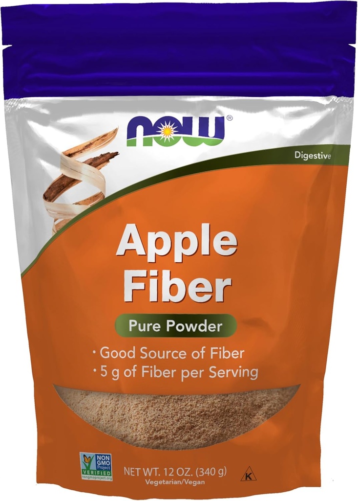 Zdaj dopolnila, Pure Apple Fiber Powder z jabolko pektin, Non-GMO Projekt preverjen, 12-Ounce