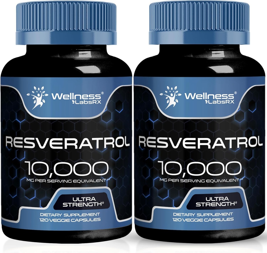 WELLNESS LABSRX Resveratrol 1000 mg Kapsule - 240 Count - japonski Knotweed Extract Resveratrol - pakiranje po 2