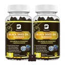 Black Seed Oil & Sea Moss Gummies, 2Pack Irish Sea Moss Gummies s črnim oljem, Ashwagandha Extract, Bezgove jagode, Kurkuma, Vitamin C, Vitamin D3 - Imunska podpora, Spoji, Prebava, Lasje in koža