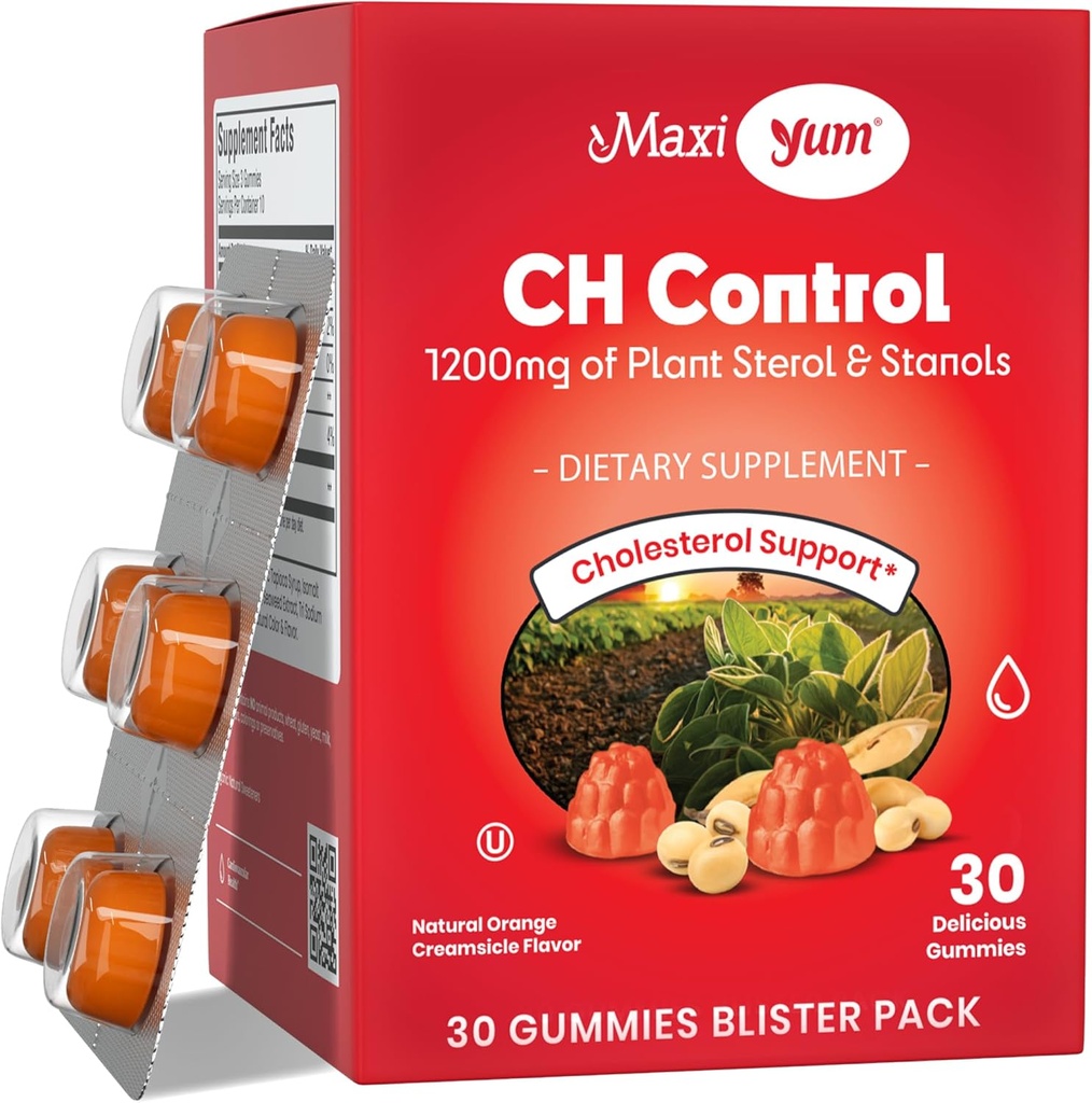 Maxi Health - Holesterol Gumies z 1200 mg rastlinskih sterolov in Stanolov - Kosher Gluten brezplačno zdravo holesterola dopolnila 60 ct
