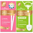 Easy@Home Vaginal pH Test Stripes & UTI Testni kompleti (8 Count): Okužba s kvasovkami, BV, UTI Testi za ženske, Hitri rezultati, 4 Infekcija sečilnega trakta in 4 Testi za zdravje ženskih pH