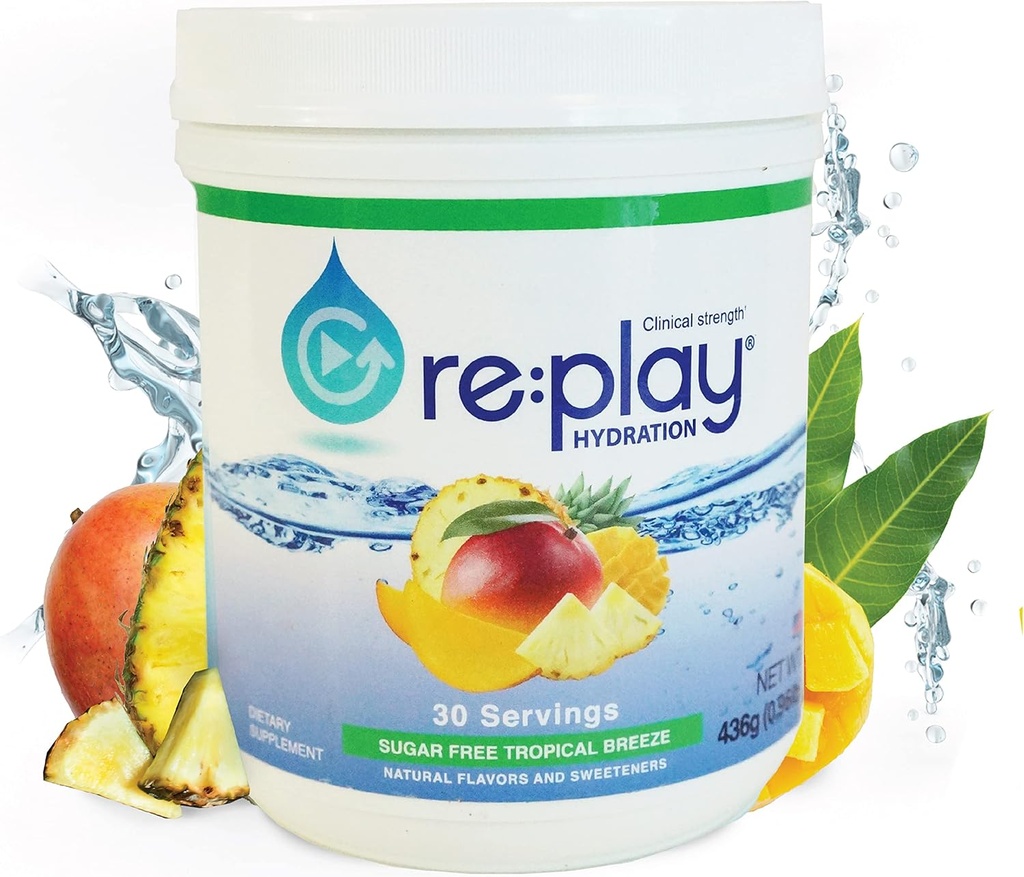 Re:Igrajte Hydration Recovery Drink Powder, Sugar Free Tropical Breeze - 436g kad, 30 Serving