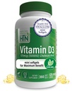 Zdravje Thru Nutrition Vitamin D3 5000iu 360 Mini softgels za največjo korist leto dobave  Stopnja za organsko EVOO 