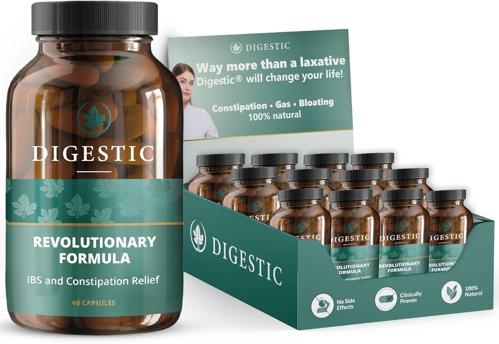 Digestik - Odvajalo za zaprtje Relief - Stool Mehčalo za IBS Huda zaprtost 100% naravna - 720 Kapsule - Colon Detox Cleanse, za napihnjenost in razbremenitev plina - Profesionalni Reseller Pack