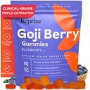 Reprise Goji Berry Superfood Gummies - Vse-naravni antioksidant, Prebava, 240 mg Polna potenca, Nizka Sugar, Vegan, 45 borovničeve arome