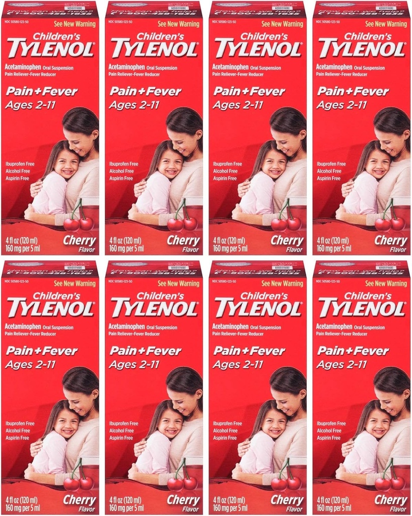 Tylenol Chld Cherry Liq Velikost 4z Tylenol Peroralna suspenzija za otroke Cherry Blast