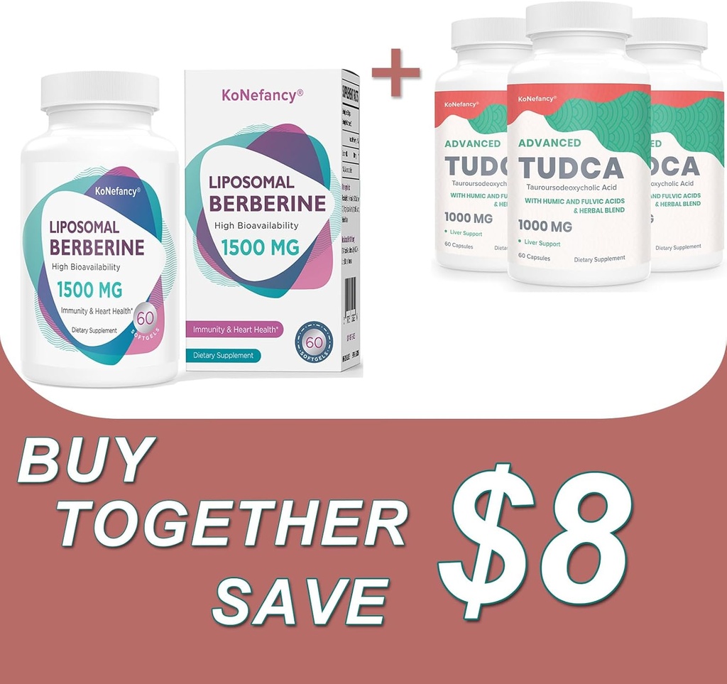 Optimizirajte svoje zdravje s TUDCA Complex 3Pack in Liposomal Berberine 1500mg paket
