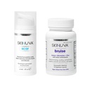 Skinuva® Scar (1 oz) & Bruise (14 kapsul) - Napredna silikonska krema oblikovan z rastnimi faktorji in homeopatsko Bruise Remedy oblikovan z Arnica, Bromelain in cink