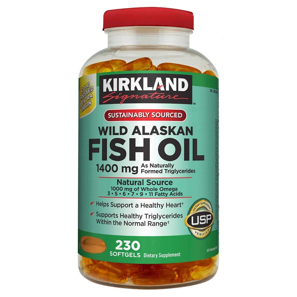 Kirkland podpis Kirkland podpis Wild Aljaska ribje olje 1400 mg prehransko dopolnilo (Netcount 230 Soft Gels), 230Count ()