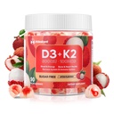 Vitamin D3 K2 Gummies w/magnezijev sladkor brez - 90 Count 