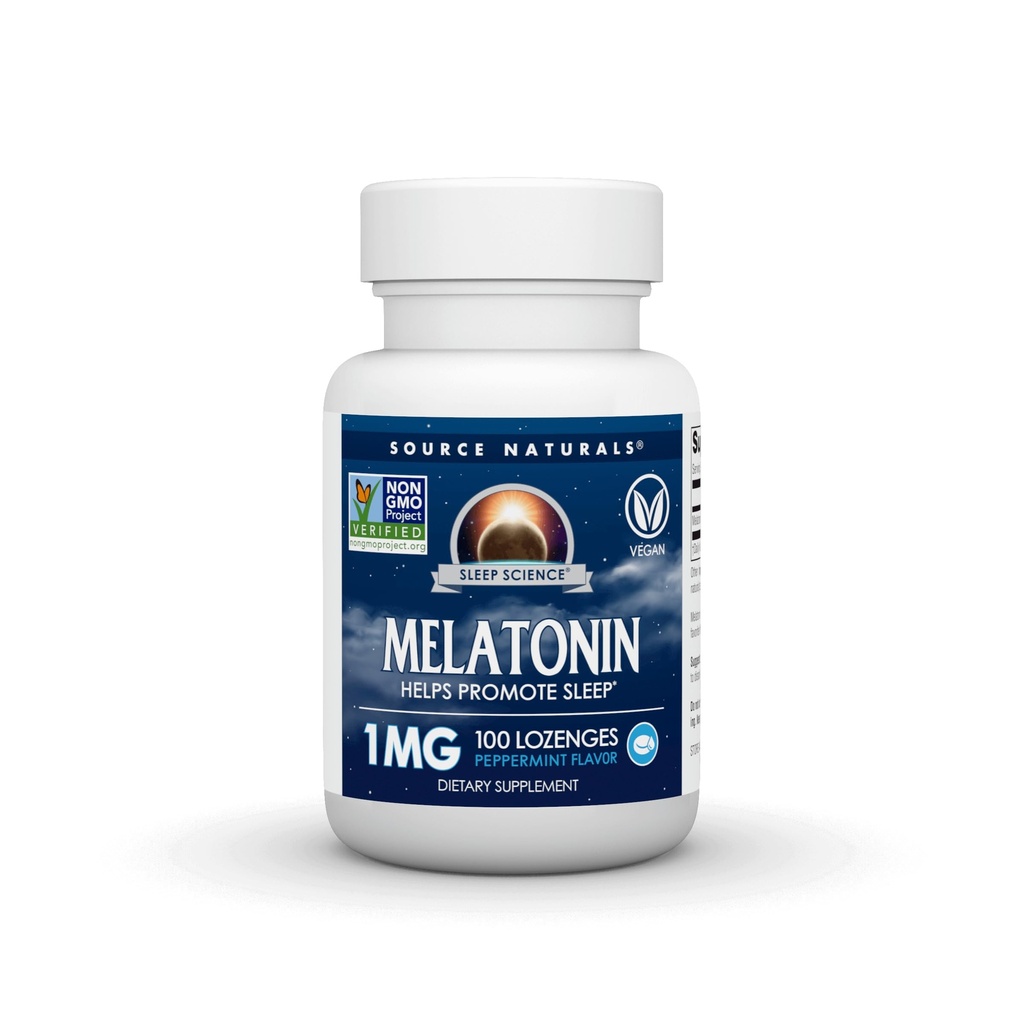Naravni vir Melatonin, 1 mg - 100 Peppermint arome Lozenges