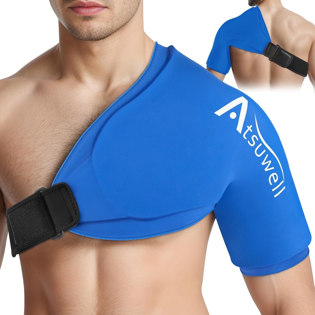 Atsuwell XL ramena Ledeni ovoj, ramena Ledeni paketi Rotator Cuff Hladna terapija, Cold Pack ramena Kompresijski rokav za ženske, ramena Hladni paketi rokavi za neugodje, modra