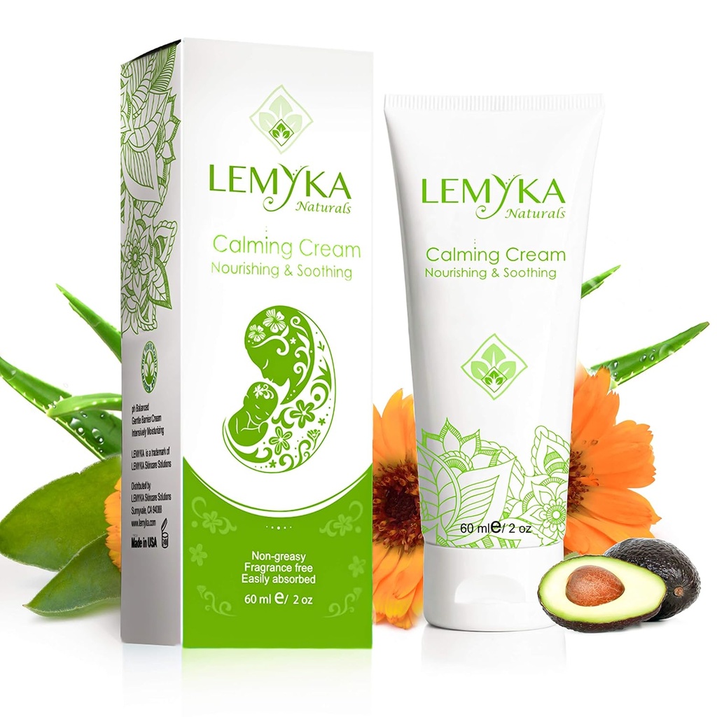 Naravne ekcema krema, Srbečica Relief za atopijski dermatitis, Pomirjujoče & Intenzivno vlažilni, Suh razpokan kožni balzam, Anti srbečica mazilo, 10X Organska aloe vera, ceramidi, LEMYKA, 2OZ
