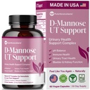 Čista D manoza Kapsule 1000mg na Serve - hitro delujoča podpora UTI - Čistilo za servo in mehur - brusnica, D-mannoza, Dandelion, Hibiscus Flower - 60 Veggie Caps