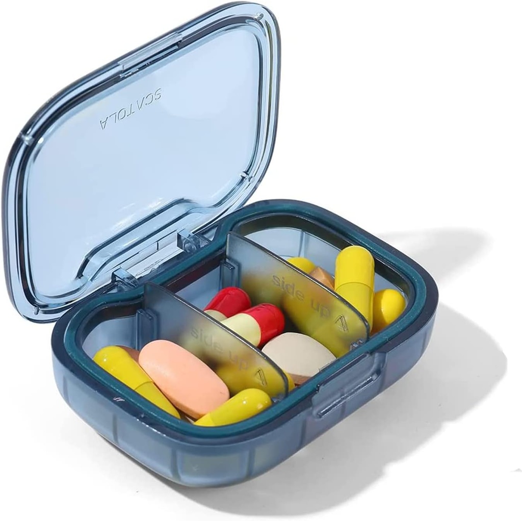 3 Kompartment tablete Box, Vlažno dokaz tablete primer, potovalne tablete Organizator za žepno torbico, Daily Portable Medicine Vitamin Box, Fish Oil Box, Dopolnilno polje