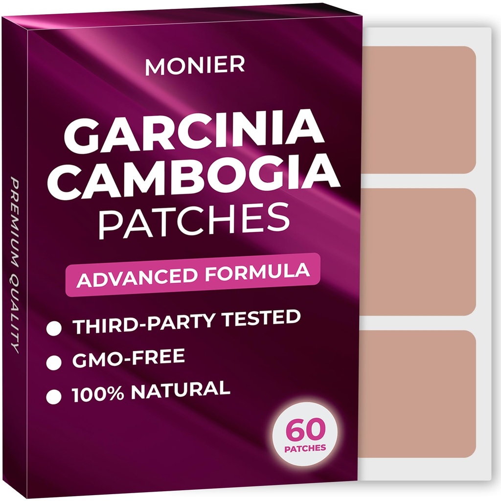 MONIER Garcinia Cambogia Patches (Pack of 60) - 100% naravni obliž za ženske in moške - z B12 & Kalij - Energija, Focus & Body Support - Izboljšana formula