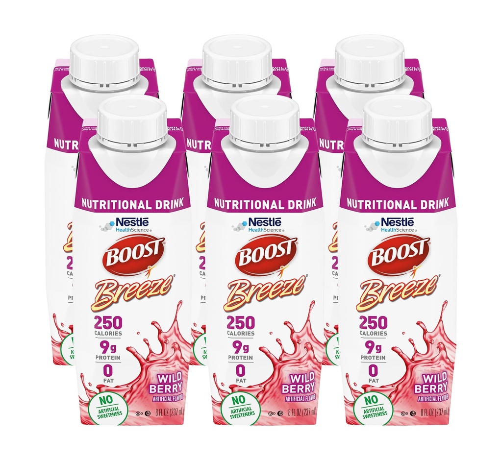 Boost Breeze Nutritional Drink Wildberry, 8 Fl Oz (Pack od 6)