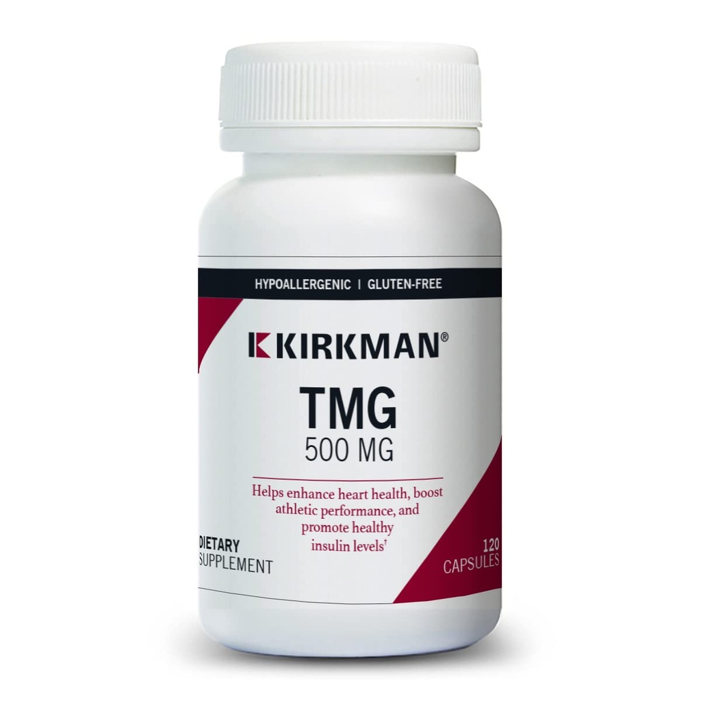 Kirkman TMG 500 mg - hipoalergenske - 120 vegetarijanske kapsule - trimetilglicin - prosti gluten - prosti kazein