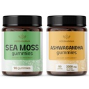 HERBAMAMA Sea Moss in Ashwagandha Kit - paket 1600 mg Sea Moss z Bladderwrack & Ashwagandha Koren Gumies - Vegan, Non-GMO, Gelatin-free - 2 Pack