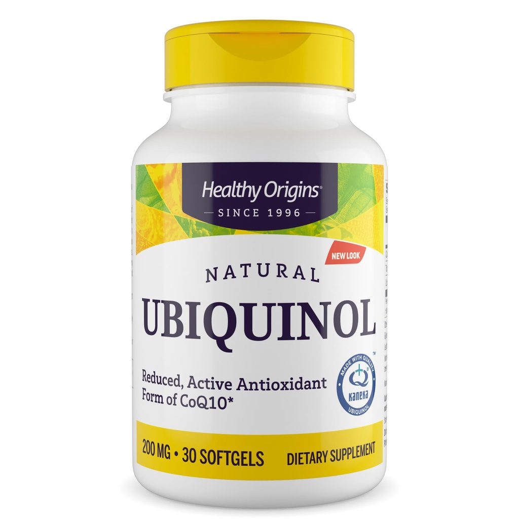 Zdravi izvori Ubikvinol (aktivna oblika CoQ10), 200 mg - Ubikinol dodatki za zdravje srca in antioksidant podporo - Gluten-free & Non-GMO dodatek - 30 Softgels