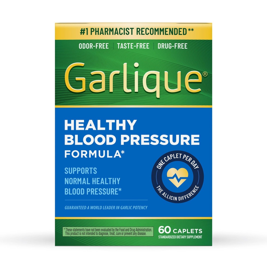 Garlique česen ekstrakt dodatek, zdravo formulo krvnega tlaka, Odorless & Vegan, 60 Caplets