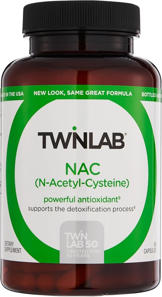 Twinlab N-acetil-cistein (Nac) - dopolnila antioksidanta za moške in ženske - 600 mg, 60 kapsul