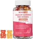 Kalcijevi žvečilni gumiji za ženske 1200 mg, Edinstvena formula s folatom, B6, B12, D3, Magnezij, cink, kalcijev citrat Žvečljivi dodatek za kosti, zdravje kože, 60 Število