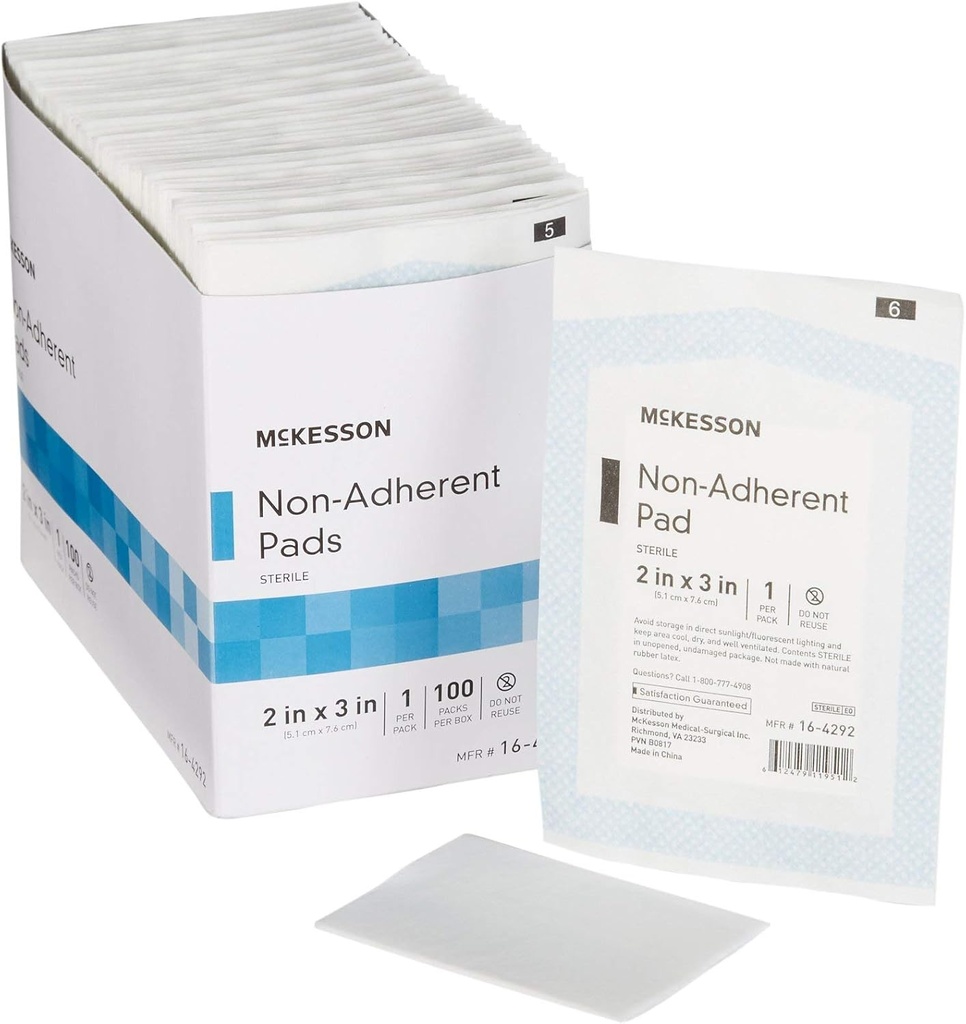 McKesson neadherent oblačenje Pads, Sterile, Nylon/Polyester, 2 v x 3 v, 100 Število, 1 pakiranje