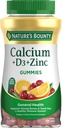 Kalcij in vitamin D Gumies po naravnem Bountyju, Imunska podpora in zdravje kosti, 500mg Kalcij & 1000 i.e. vitamin D3, aroma sadja, 70