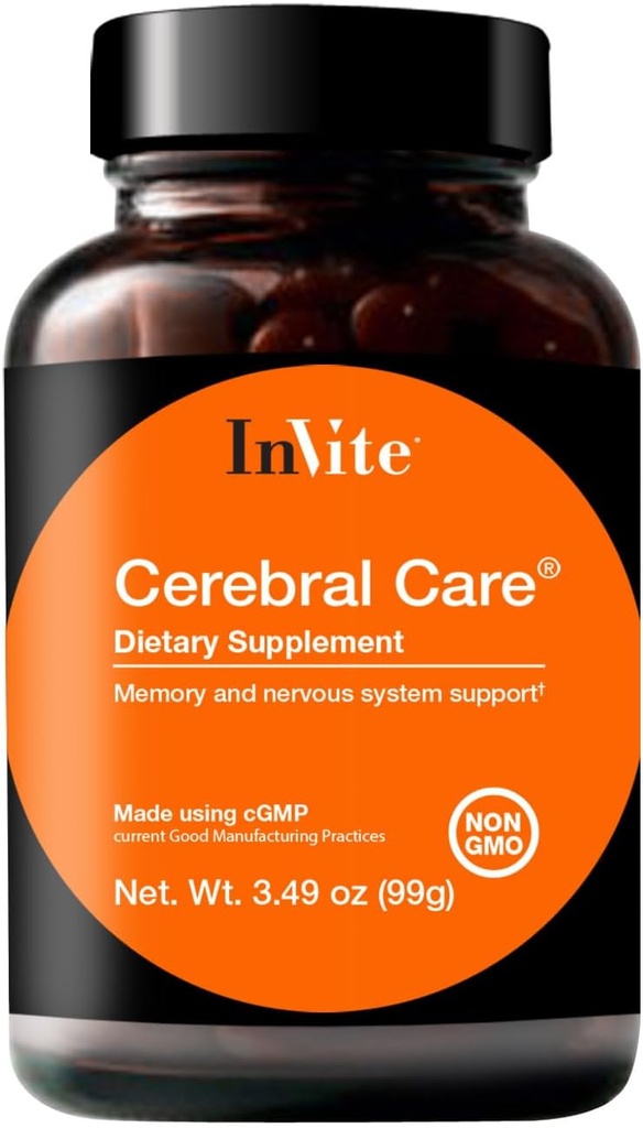 InVite Health Cerebral CareTM - podpira zdravje možganov, vključno s spominom, fokusom, pozornostjo in razpoloženjem - vsebuje inozitol, acetil-L-karnitin, holin, fosfatidilserin, astaksantin - 30 servingov (2-Pack)