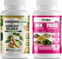 Optimal Wellness Solutions: Herbal Menopause Podpora in Ginseng + Ginkgo Biloba Energy & Brain Focus Booster za moške in ženske