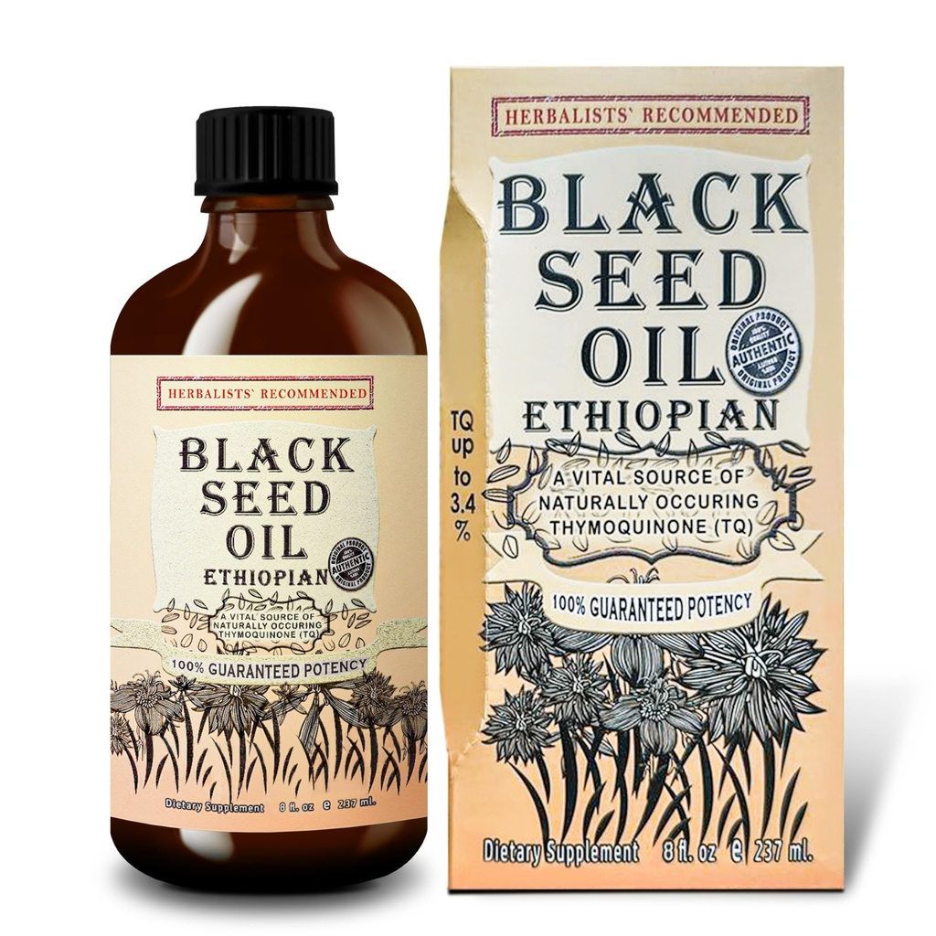 Olje črnega semena 8 oz - hladno stisnjena Etiopec Črna Cumin Nigella Sativa, 3X Thymokinon, 100% Pure & Organic Tekočina v stekleni steklenici - Podpira imunske, lase, in zdravje kože