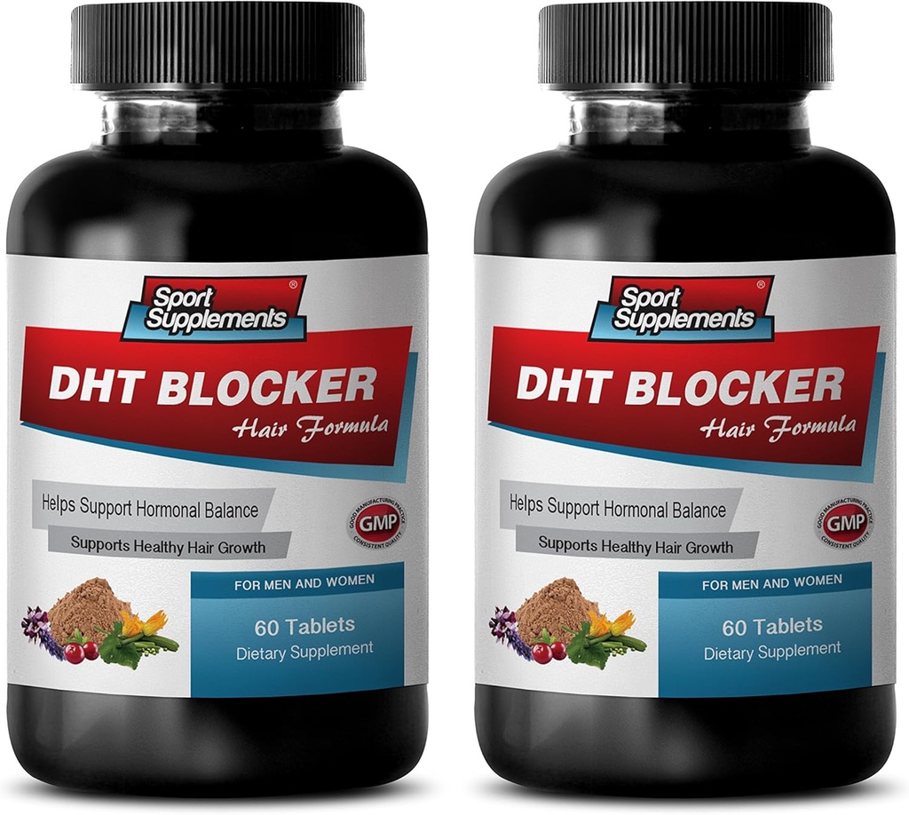 Podpora za rast las Vitamini - DHT Bloker las Formula - Podpora zdravo rast las - he shou wu Extract, dht Bloker za moške, dht Blocker Napredna trichology, dht Blocker z biotin 2Bot 120Tabs