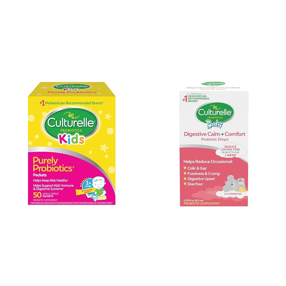 Culturelle otroci probiotiki za imuno & Prebavna podpora, 50 Count & Baby Calm & Comfort kapljice 0-12 Meseci, 0.29 Ounce