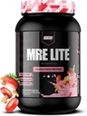 REDCON1 MRE Lite Hole Food Protein Powder, Jagoda Kratka torta - Nizka Carb & Whey Prosti obrok Zamenjava z živalskimi beljakovinskimi mešanicami - Enostaven za prehranjevanje dodatek Made with MCT Oils (30 Serving)