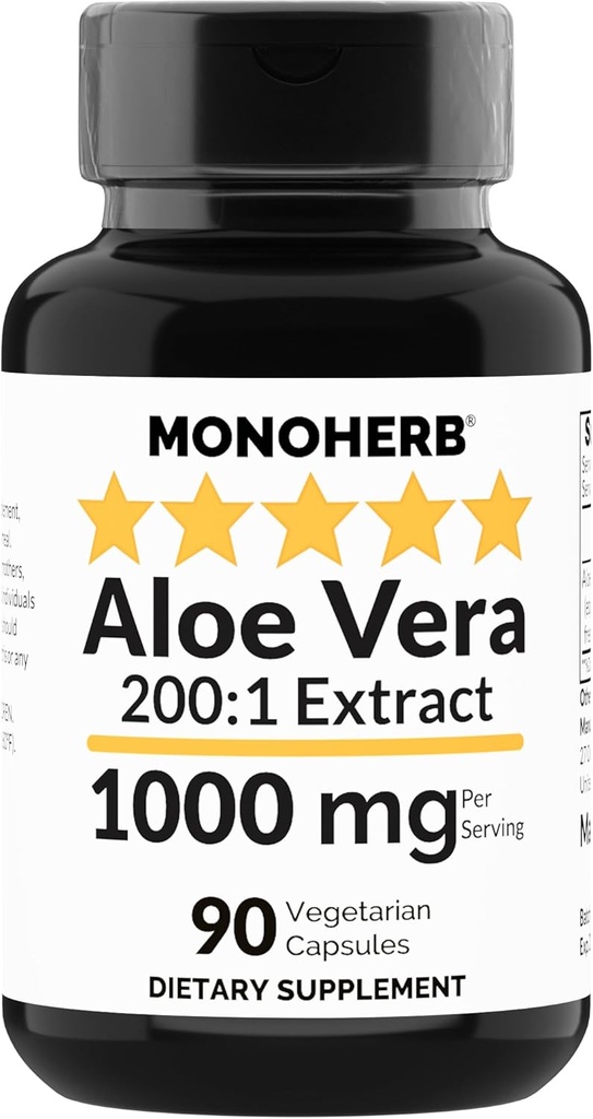 MONOHERB Aloe Vera 1000 mg - 200x ekstrakt - 90 kapsul
