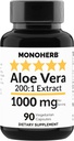 MONOHERB Aloe Vera 1000 mg - 200x ekstrakt - 90 kapsul