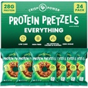 Crisp Power Protein Pretzel, Vse, High Protein Vegan Keto Prigrizek, 28 G Rastlinski osnovi Beljakovine, Nizki Carb Crunchy Pretzel Prigrizki, Sugar Free, Brez semen, 1,75 oz Vrečke, 24 Pack