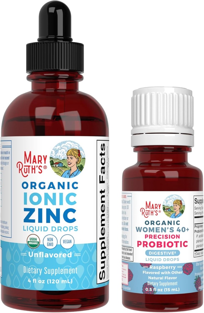 MaryRuth Organics Probiotic Prebava (Raspberry) za ženske 40+ in cinkove kapljice 