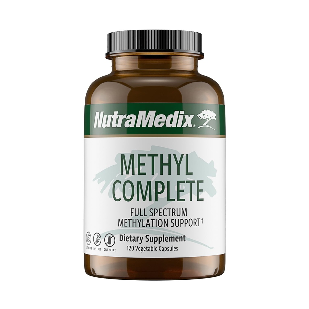 NutraMedix Metil Complete - Popolna metilacija in energijska podpora Kapsule - Vitamin B2, B6, B12 & Folat - s kreatin monohidratom in betain brezvodnim (120 Count)