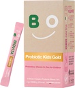 Otroški probiotiki Powder (30 palic, 30 dni) - Podpora Zdrav imunski in prebavni sistem, Jagodne mlečne arome za otroke 3-12. Bifidobacteria, vitamin D, cink. Mouth-Raztapljanje Formula.