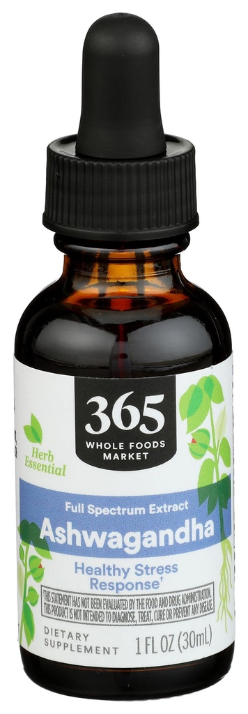 365 by Cela živila Market, Ashwagandha Polni Spectrum Extract, Healthy Stress Response, 1 Fl Oz