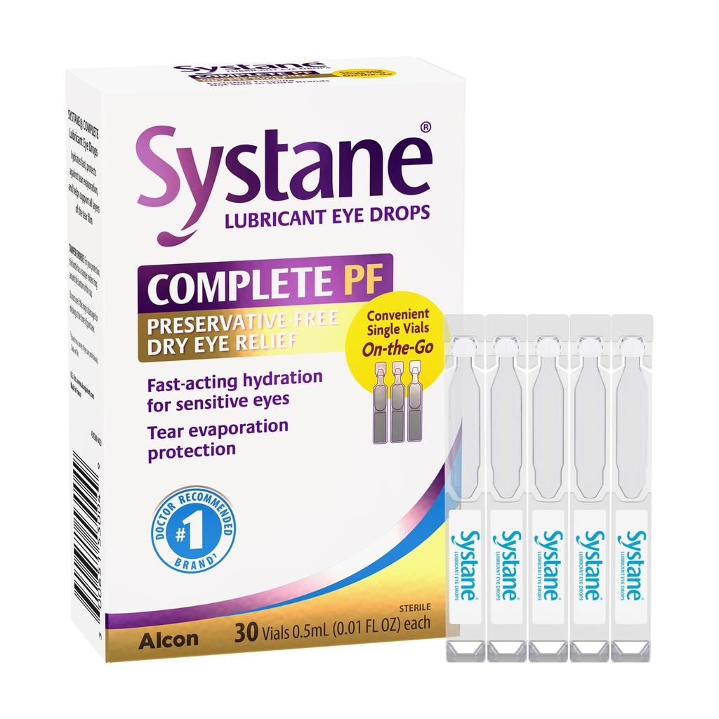 Systane Complete Unit-Dose Conservative-free kapljice za oči 30ct Viale za enkratno uporabo za suho oko