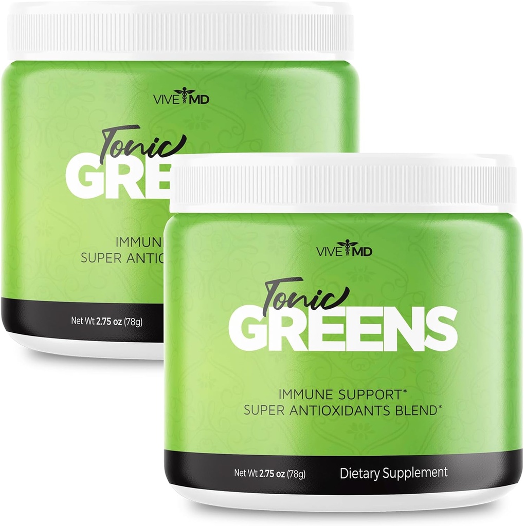 Tonic Greens Powder Vitamin Boost Supplement Uradna Formula - Naravna zelena mešanica Energy Supplement Dodatna moč - BCAA L-glutamin Vitamin B6, Revolucionarna energijska rešitev Reviews (2 paket)