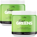 Tonic Greens Powder Vitamin Boost Supplement Uradna Formula - Naravna zelena mešanica Energy Supplement Dodatna moč - BCAA L-glutamin Vitamin B6, Revolucionarna energijska rešitev Reviews (2 paket)