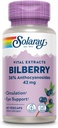 SOLARAY Izvleček jagodičevja 42 mg, podpora za zdravje in kroženje oči, s 36% antocianozidi, Vegan, 60 VegCaps