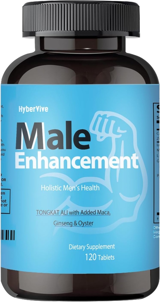 Dodatek testosterona za moške – Tongkat Ali, Maca, L-arginin HCI& ginseng za energijo, Stamina & vzdržljivost, Non-GMO, Gluten-free, 120 tablet( 60- dnevna dobava)
