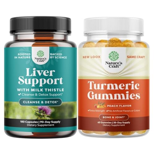 Sveženj za čiščenje jeter Detox & Popravila - Silymarin Milk Thistle z Dandelion Root Choline Beetroot Artichoke Extract in kurkumin Gummies s črno papriko Curcumin Powder za skupno podporo